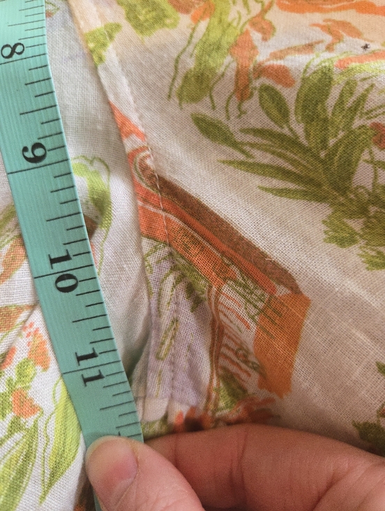 Cynthia Rowley White Wide-Leg Linen Pants with Pink & Green Print - Picture 10 of 11